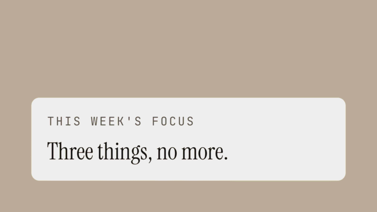 Slow Week — calmer planning slow week — calmer planning